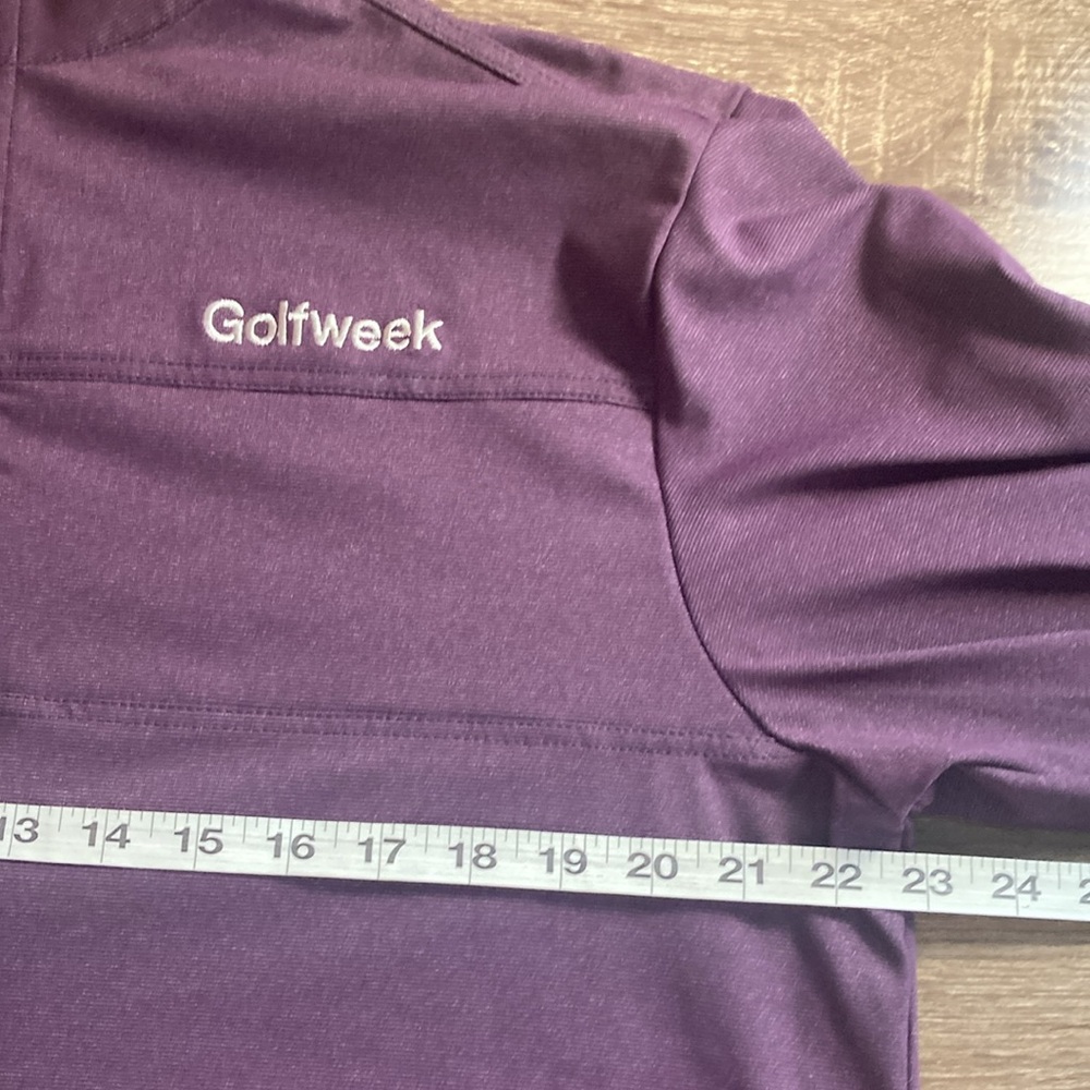 EUC Medium Ogio Sweatshirt Mens Large Ace Purple 1/4 Zip Stretch W/Golfweek Logo - Picture 4 of 7